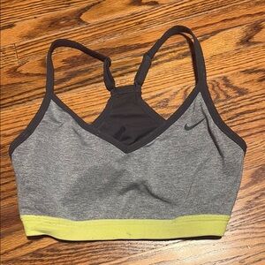 Nike Women's Gray and Lime Sports Bra
